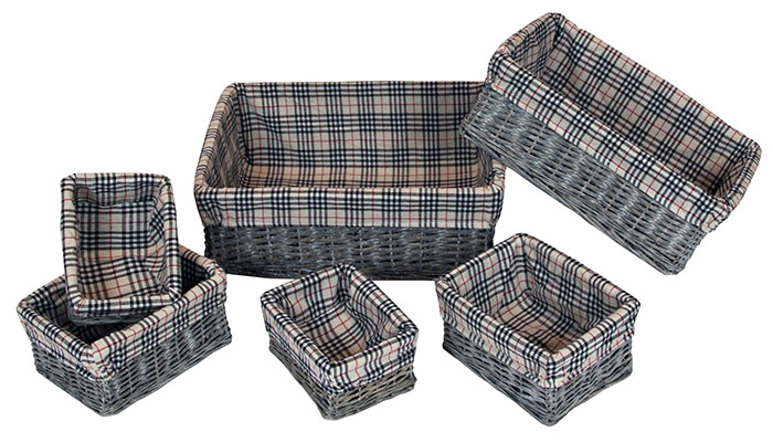 Set Of 6 Oblong Baskets